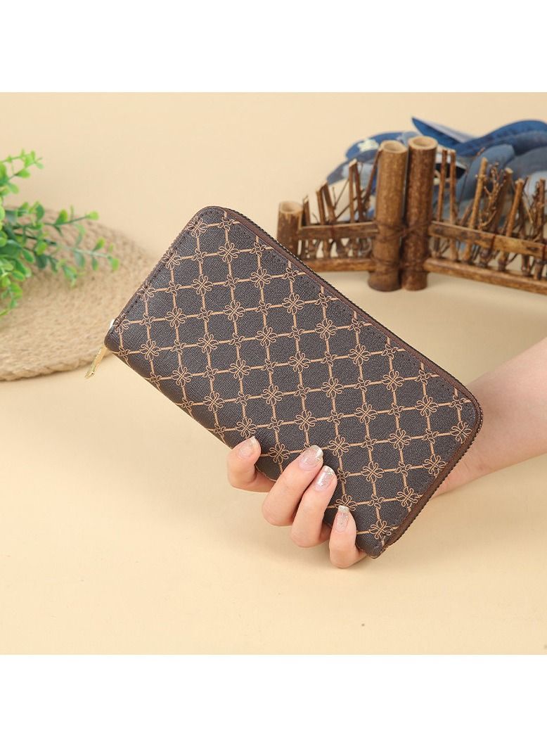 NIBEMINENT Large Size Wallet For Men And Women Classic Phone Purse Wristlets Clutch Bag Zip Pouch Handbag With Card Slots  - Image 1