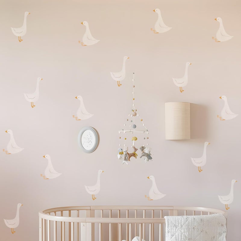 astrkiz 32 Pcs Boho Nursery Animal Wall Decals Peel and Stick, PVC Watercolor Animals Wall Stickers, Cute Wall Art Decor Decal for Kids Bedroom Playroom Baby Room Classroom, Little Silly Goose - Image 1