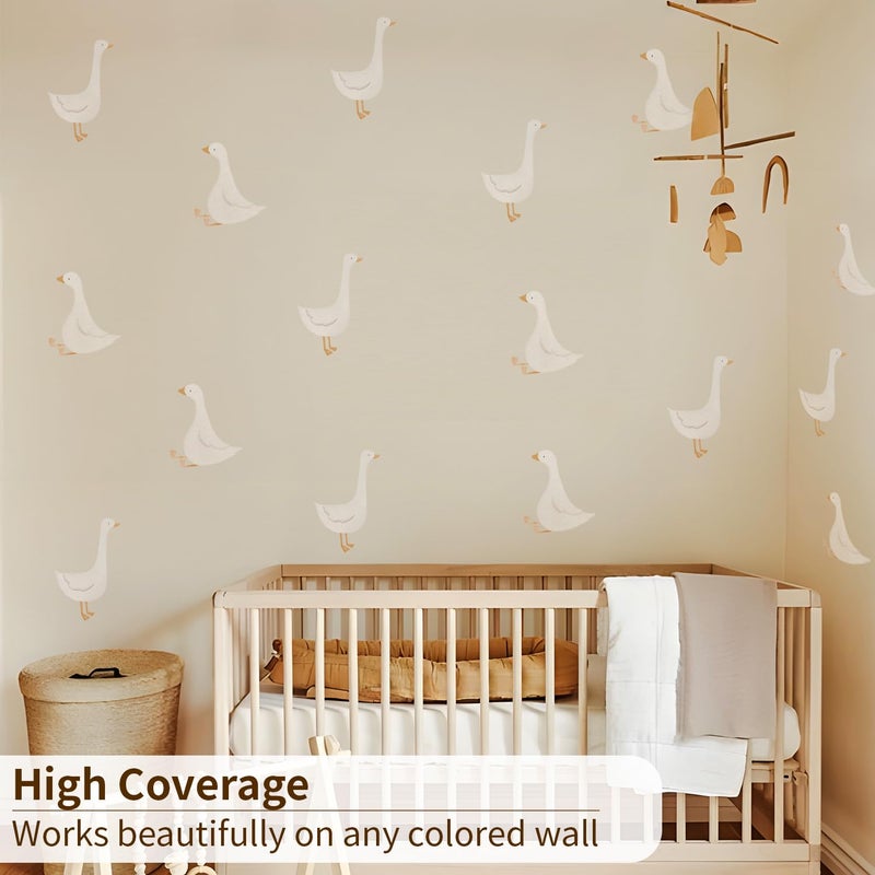 astrkiz 32 Pcs Boho Nursery Animal Wall Decals Peel and Stick, PVC Watercolor Animals Wall Stickers, Cute Wall Art Decor Decal for Kids Bedroom Playroom Baby Room Classroom, Little Silly Goose - Image 5