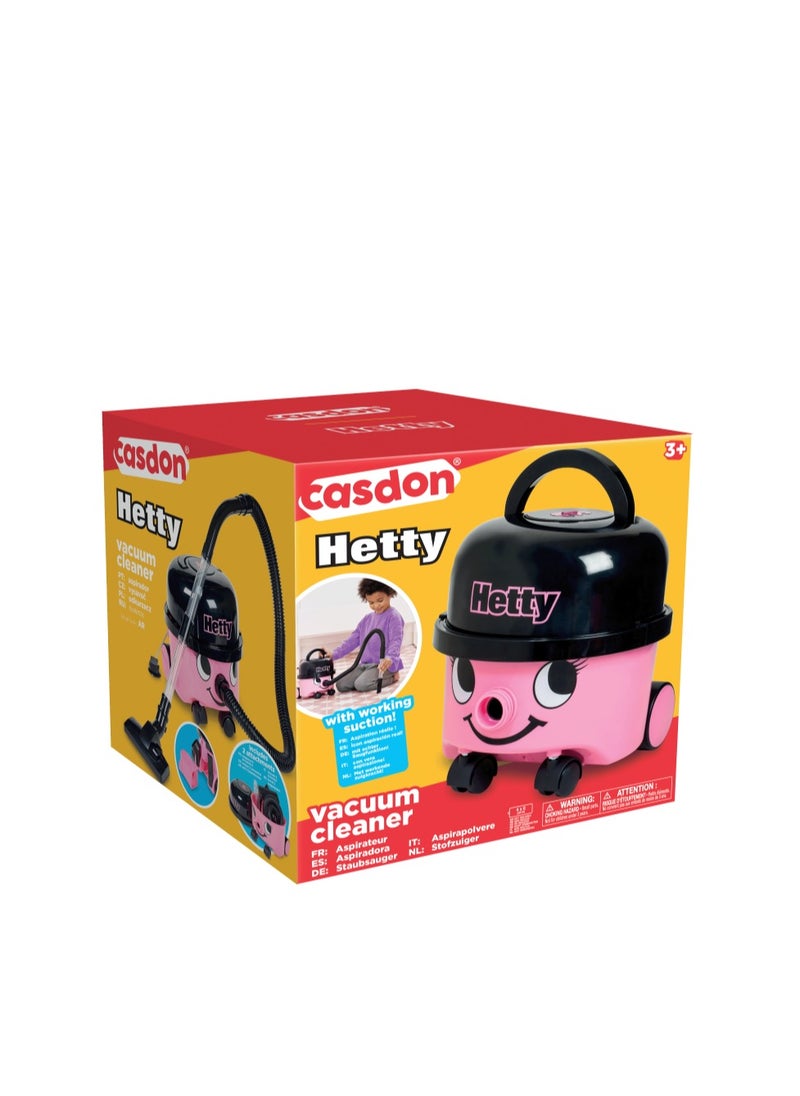 CASDON - Casdon - Hetty Vacuum Cleaner: Pink Toy Vacuum With Real Function And Nozzle Accessories. For Children Aged 3+ - Image 1