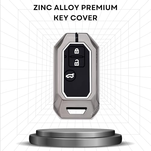 KEYCEPT Metal Keycover for Suzuki Swift, Dzire, Ertiga, Brezza, Fronx, Jimny, Ignis, Rumion, Hyryder, E-Vitara, Victoris 3 Button Smart Key with Keychain (Long Keychain). - Image 3