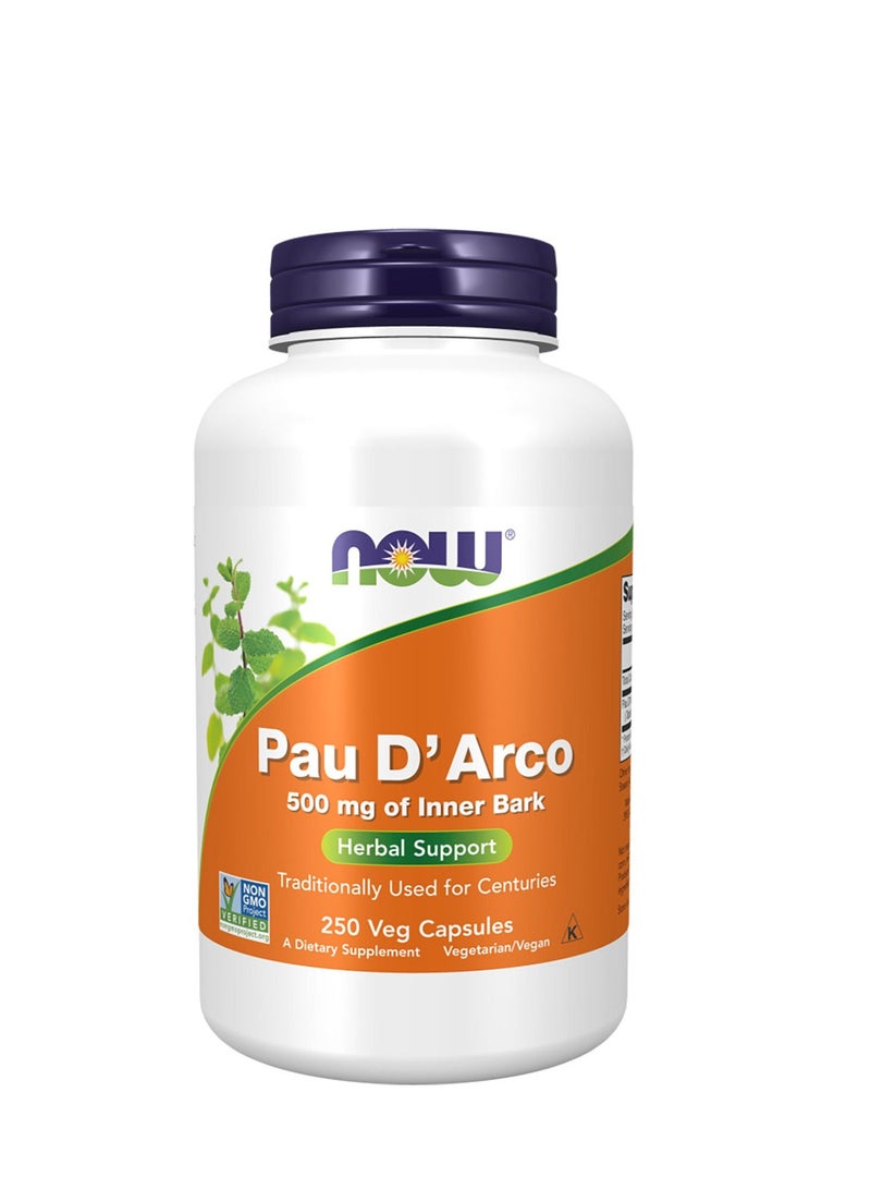 Now Pau D'Arco, 250 Veggie Capsules, 500 mg