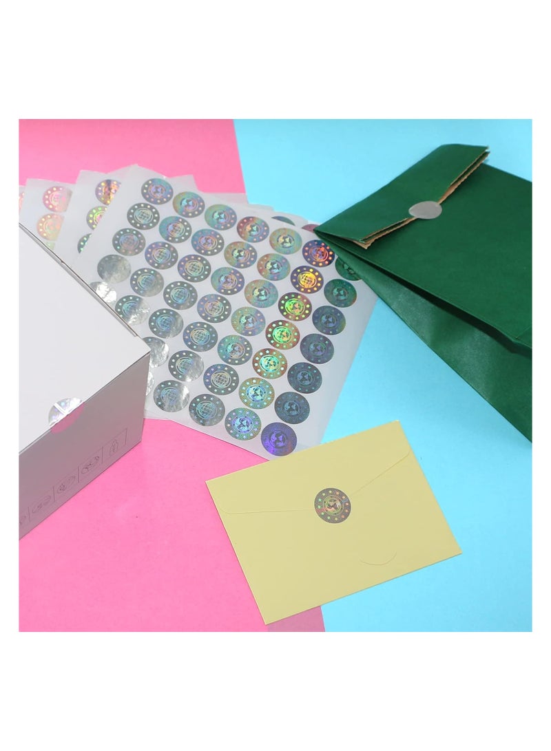 380 Hologram Tamper Proof Stickers Security Labels Warranty Void Stickers Tamper evident Seal Holographic Round Stickers 0.8inch,Silver  - Image 2