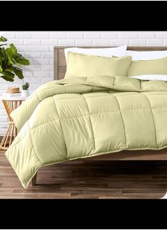 Home of linens Cotton - Plain - Heavy Comforter - 3.6Kgs - Down Alternative Filling - (For Matress 160cm/180cm) - Size (230cm x 240cm) - Olive  - Image 1