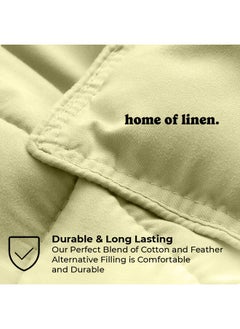 Home of linens Cotton - Plain - Heavy Comforter - 3.6Kgs - Down Alternative Filling - (For Matress 160cm/180cm) - Size (230cm x 240cm) - Olive  - Image 3