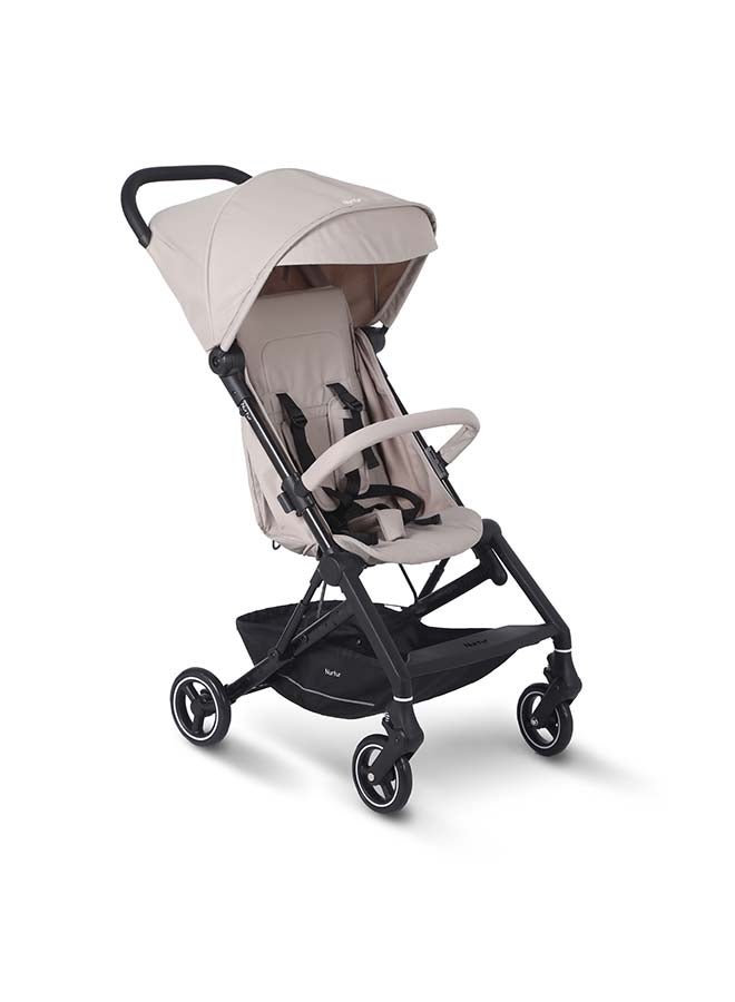 Nurtur Nurtur Pixel Baby/Kids Travel Cabin Stroller, Aluminium Alloy, leatherette details, 0 36 months, Storage Basket, Detachable Bumper, 5 Point Safety Harness, Compact Foldable Design, Grey  - Image 2