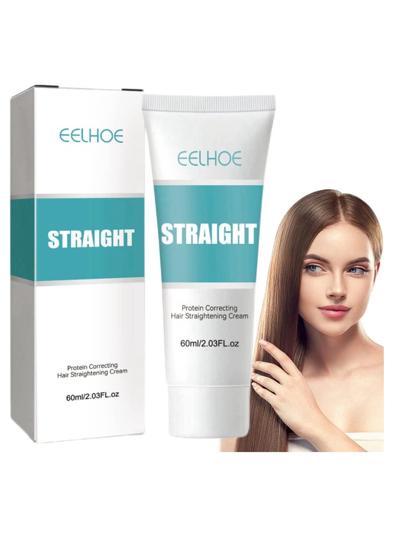 EELHOE 1pcs Protein Hair Straightening Cream Silk and Shine Hair Straightening Cream Nourishing Fast and Smooth Straightening Cream for All Hair Types - Image 3