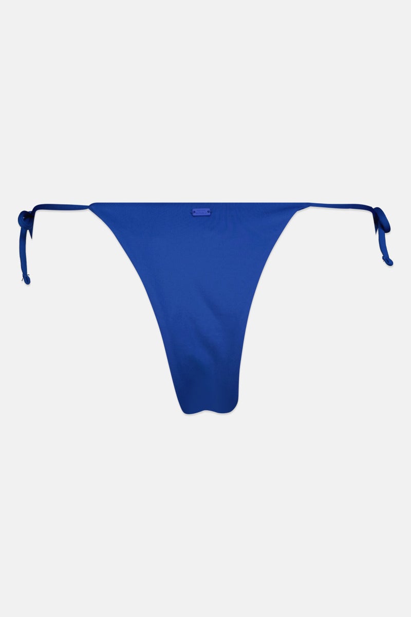 Pull & Bear Pacific Republic x Pull And Bear Women Solid Tie Closure Bikini Bottom, Blue - Image 2