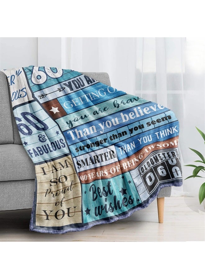 Biapian 60th Birthday Gifts for Men, 60th Birthday Blanket for Him 60 Year Old Male Gift Ideas Birthday Throw Blanket Gifts for 60 Year Old Birthday Gift for Men Husband Dad Grandpa 50"x60" - Image 3