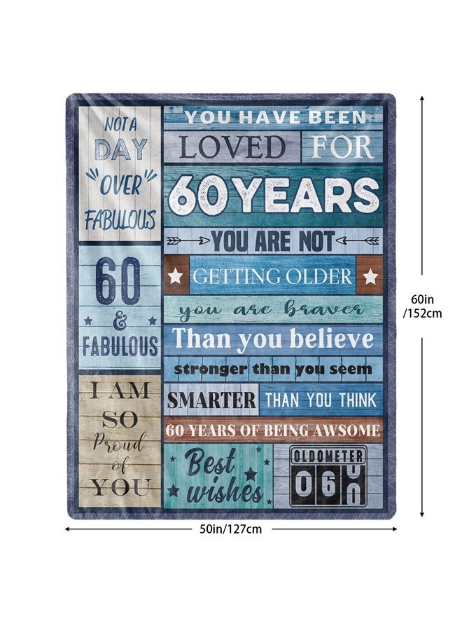 Biapian 60th Birthday Gifts for Men, 60th Birthday Blanket for Him 60 Year Old Male Gift Ideas Birthday Throw Blanket Gifts for 60 Year Old Birthday Gift for Men Husband Dad Grandpa 50"x60" - Image 2