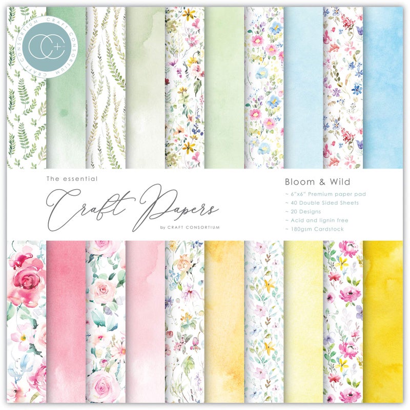 CRAFT CONSORTIUM LTD Craft CON PAPRPAD 6 Bloom Wild 20 Designs