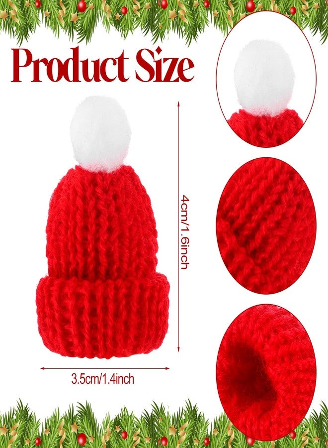 Soulchen 24 Pcs Santa Hat for Flutes Mini Santa Hat Flute Topper Crochet Christmas Cap Gifts for Xmas Holiday Concert Flutes Decorated - Image 2