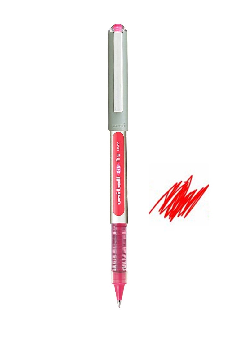 Uniball قلم حبر جاف Eye Fine ذو طرف 0.7 مم، قطعة واحدة، حبر أحمر - Image 1
