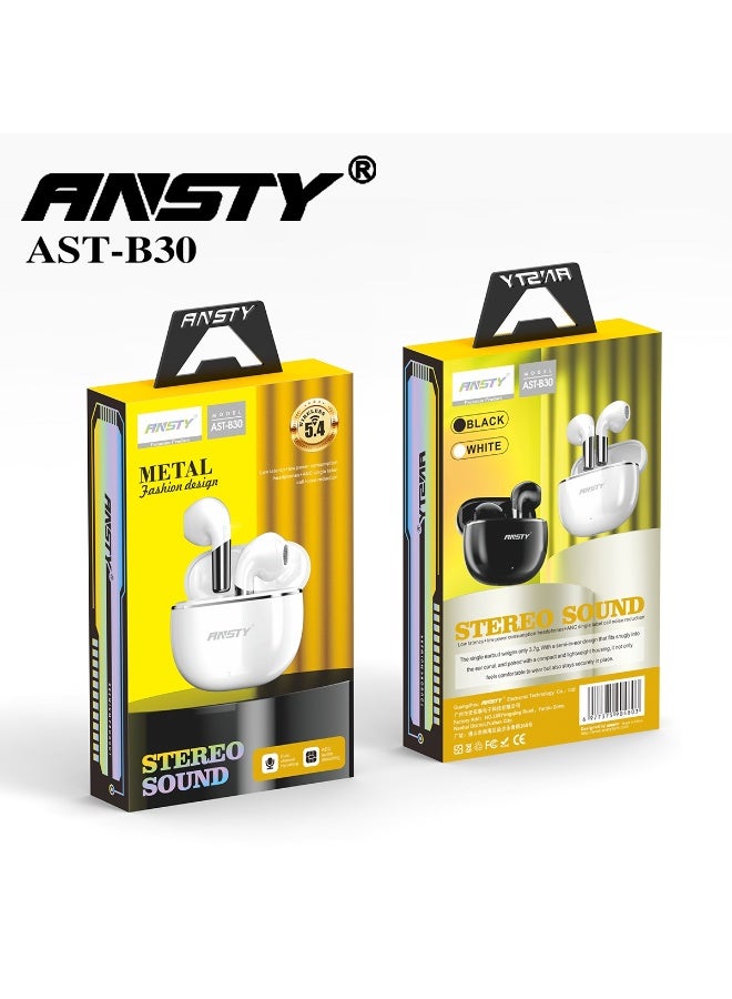 ANSTY AST-B30 Metal Fashion Design Wireless Earbuds - Image 2