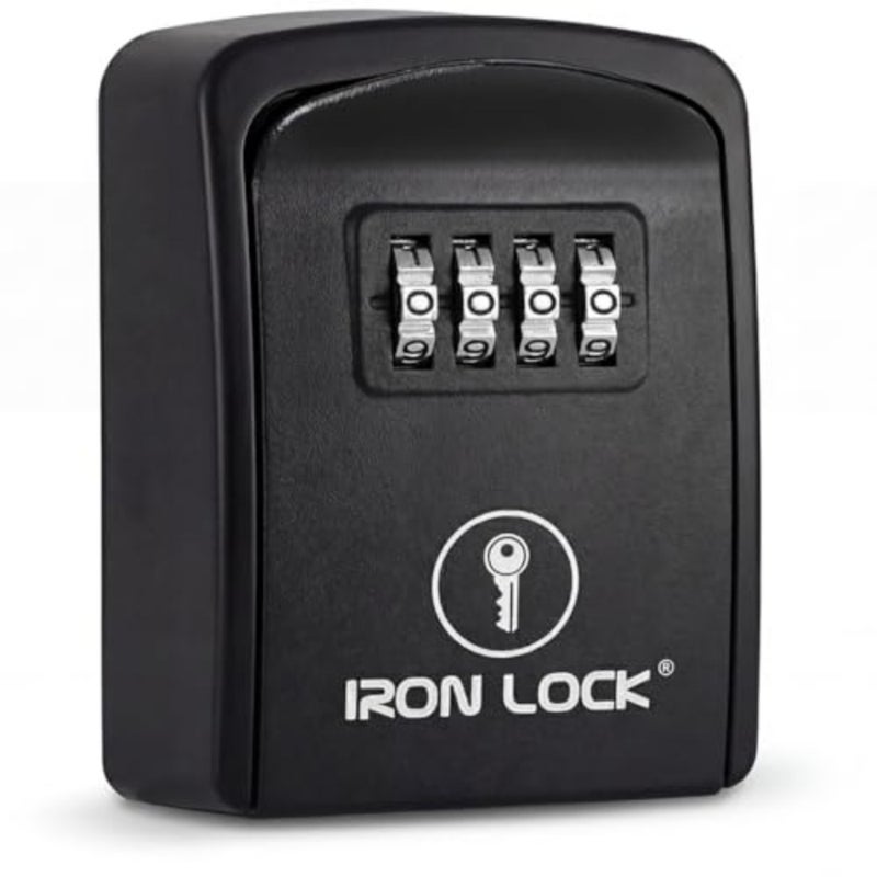 SR - Wall Mount Key Lock Box with 4-Digit Combination, Resettable Code, A B Switch, and 5-Key Capacity - Indoor/Outdoor Waterproof Lockbox for House Keys and Spare Keys Small, Black - Image 1