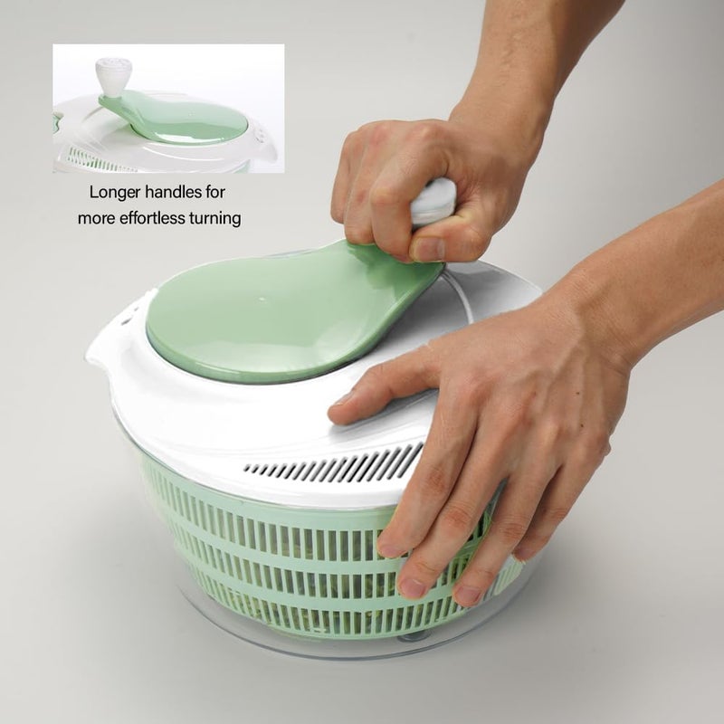 March 10th 4.2L Salad Spinner, Efficient Lettuce Spinner with Dual Drainage Holes for Quick Drying - Green Salad dryer for Washing, Spinning, and Draining Greens, Fruits, and Vegetables - Image 4