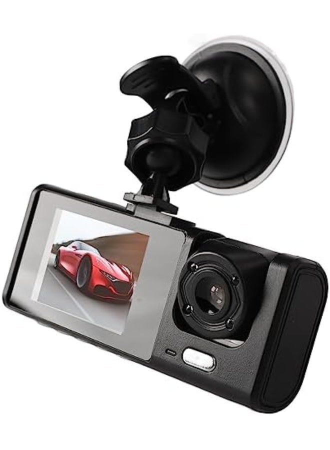 كاميرا داش أمامية 1080P، كاميرا داش بثلاث قنوات بزاوية واسعة 170° وشاشة LCD، كاميرا داش، تسجيل فيديو في جميع الاتجاهات، سهلة التركيب - Image 2