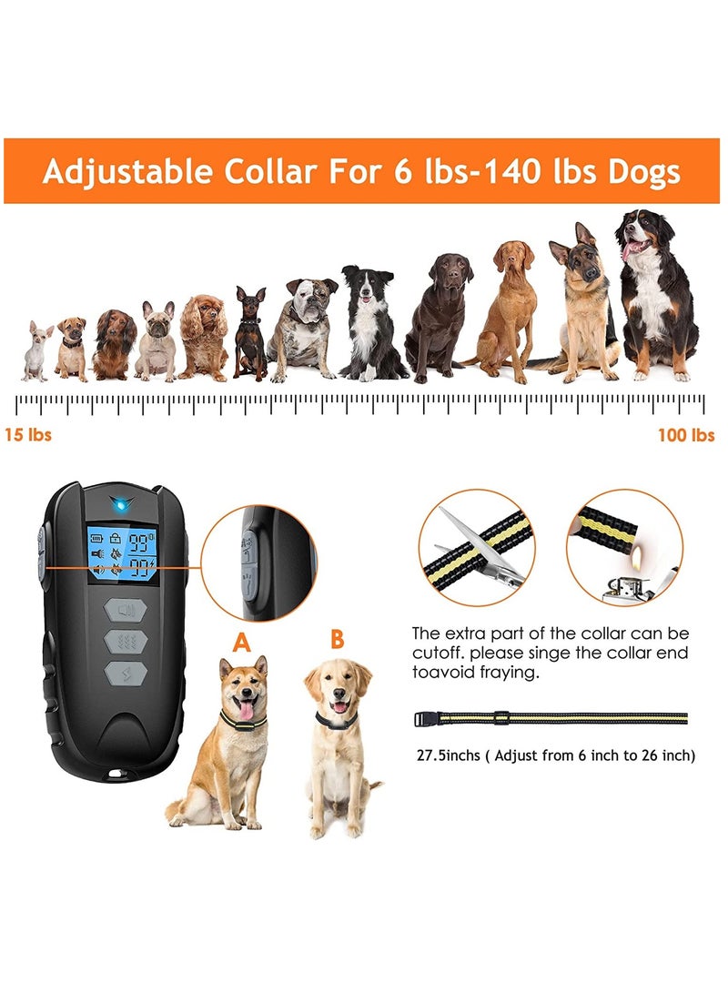 Dual Dog Training Collar with Remote - Waterproof Rechargeable Electric Shock Collar for Small, Medium, and Large Dogs. Features Beep, Vibration, and Adjustable Shock Levels (0-99) for Safe Training. - Image 2
