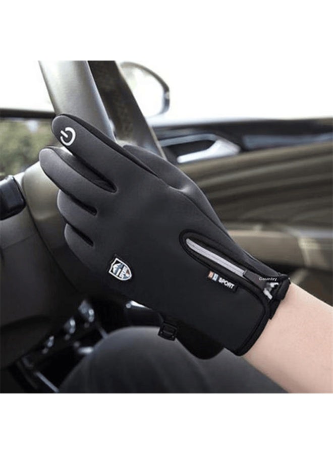 Yaphtes Winter Warm Gloves, Fleece-lined, Thickened Cycling Gloves, Touchscreen Compatible, Non-slip Cotton Gloves, Windproof, Waterproof, Cold-resistant Gloves - Image 2