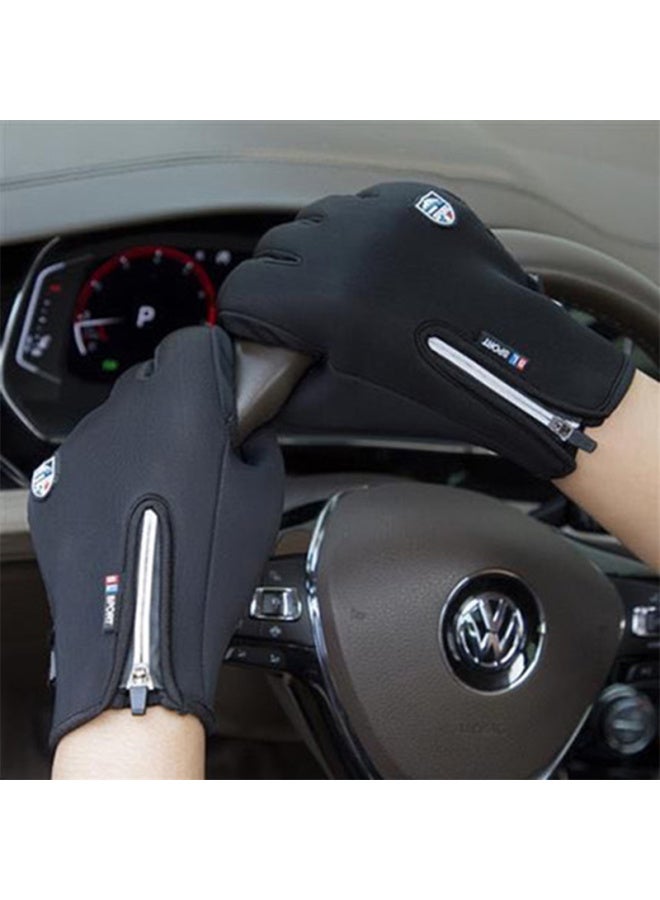 Yaphtes Winter Warm Gloves, Fleece-lined, Thickened Cycling Gloves, Touchscreen Compatible, Non-slip Cotton Gloves, Windproof, Waterproof, Cold-resistant Gloves - Image 3