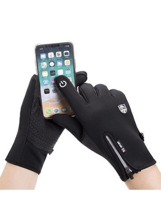 Yaphtes Winter Warm Gloves, Fleece-lined, Thickened Cycling Gloves, Touchscreen Compatible, Non-slip Cotton Gloves, Windproof, Waterproof, Cold-resistant Gloves - Image 4