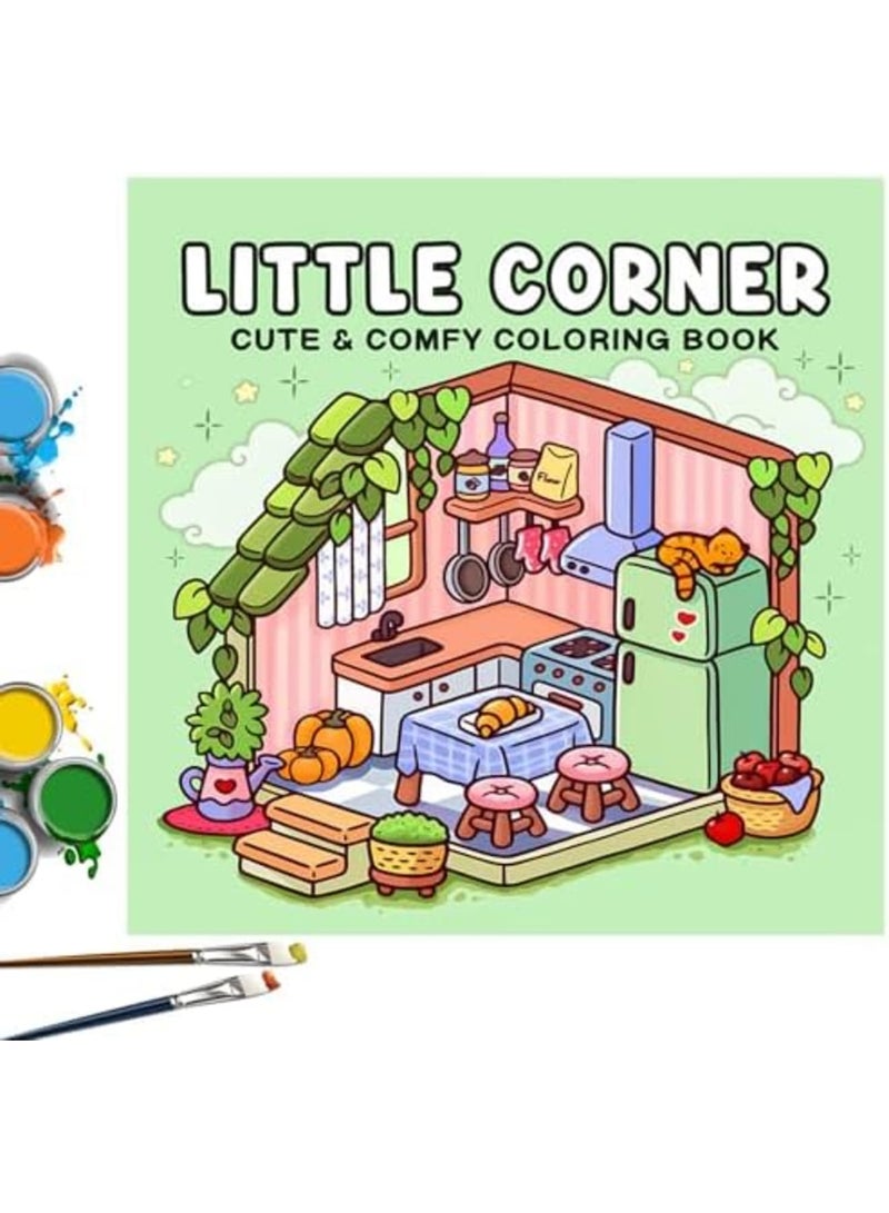 SYOSI Adult Colouring Books Green Creative Color Drawing Book 21.5 * 21.5cm Little Corner,Colouring Book for Adults Suitable for Adults to Relax and Relieve Stress and Children's Leisure and Entertainment - Image 1