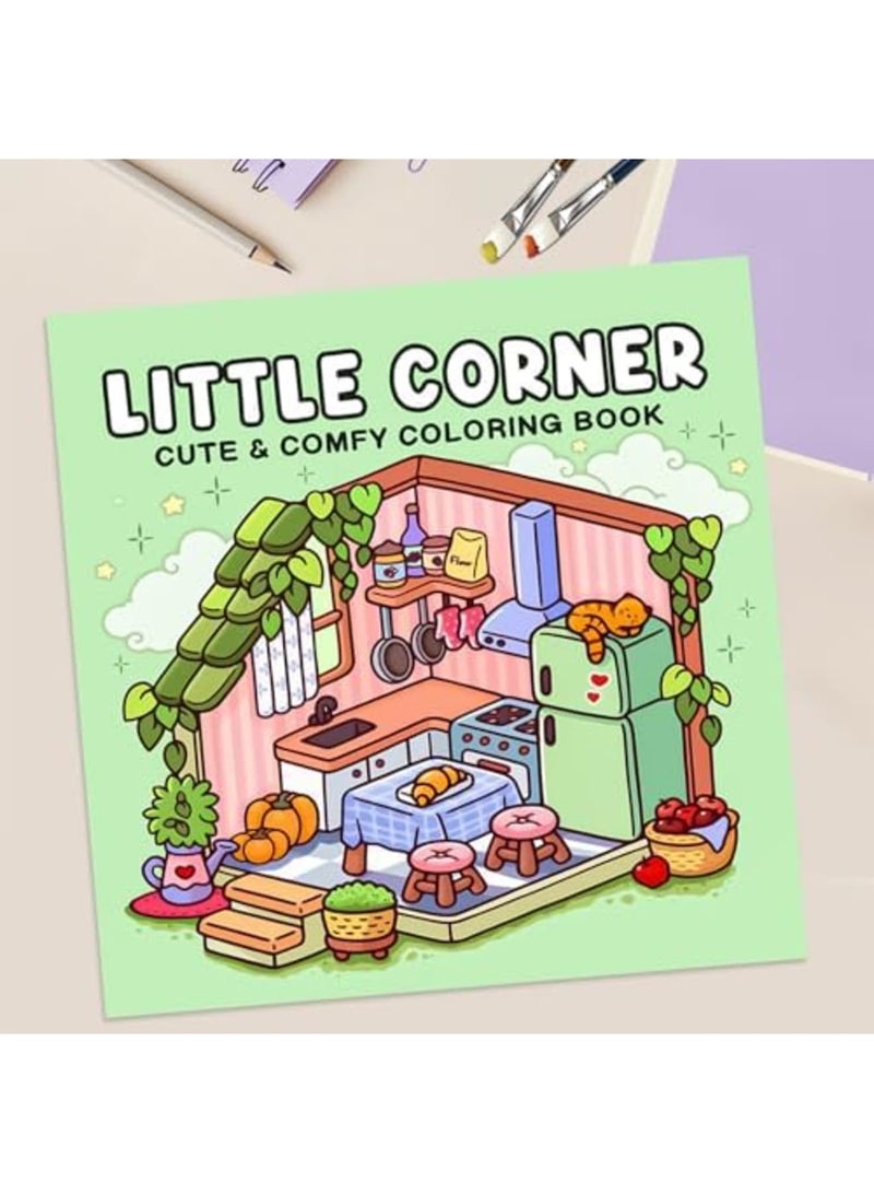 SYOSI Adult Colouring Books Green Creative Color Drawing Book 21.5 * 21.5cm Little Corner,Colouring Book for Adults Suitable for Adults to Relax and Relieve Stress and Children's Leisure and Entertainment - Image 2