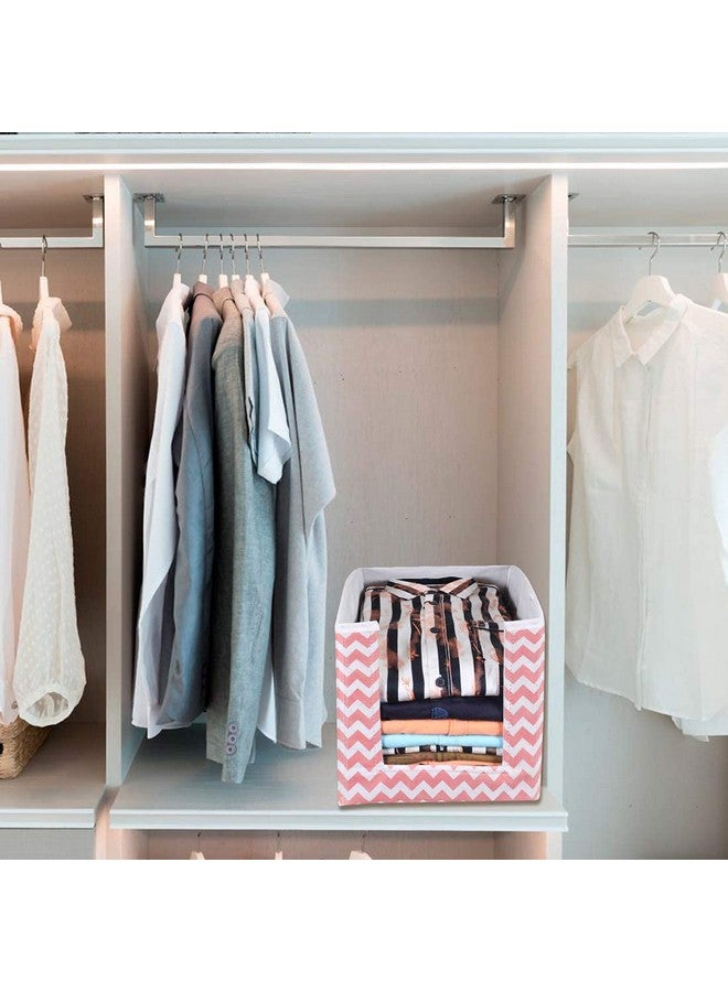PrettyKrafts 2 Pcs Non Woven Large Capacity Shirt Stacker/Foldable & Stackable Closet Wardrobe Cupboard Organizer/Multipurpose Clothes Shelf Storage Box Organizer (Peach, 25x38x24 cm) - Image 5