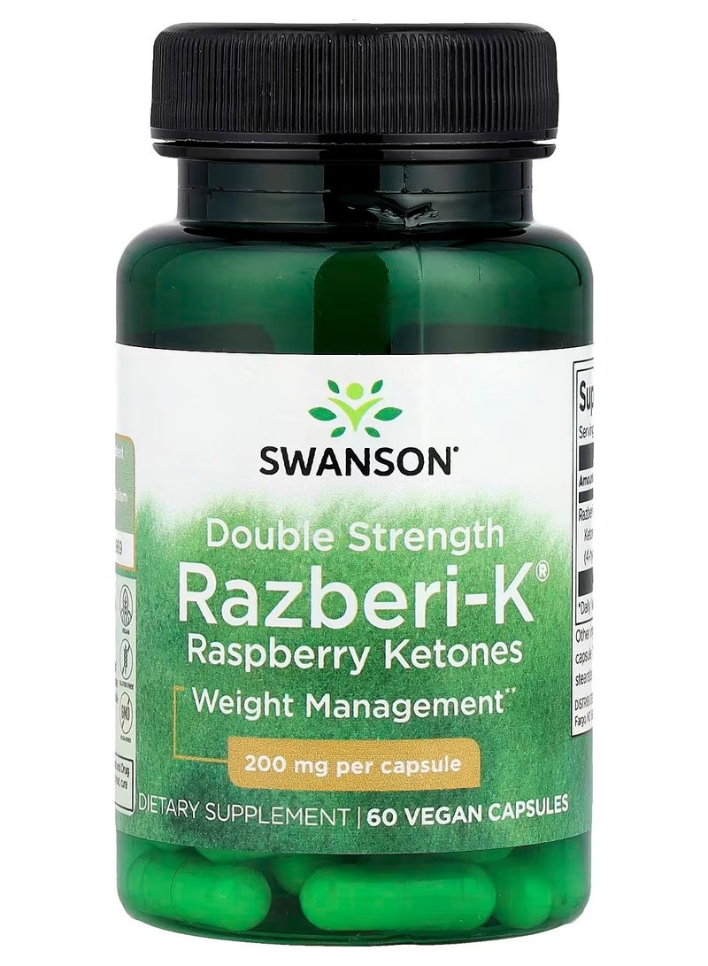 Swanson, Razberi-K®, Raspberry Ketones, Double Strength , 200 mg, 60 Vegan Capsules