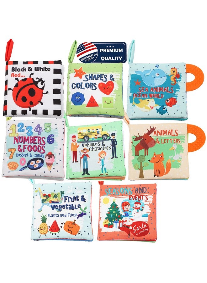 Bebe Mondo Baby Books Toys Gifts, Touch and Feel Cloth Crinkle Books for Babies,Infant Toddler Baby 0-3-6-12-18 Months,Early Learning Toys 6 to 12 Months 1-2 Years Old, Easter Shower Gift for Boys Girls,8 PCS - Image 1