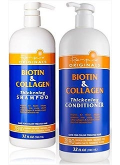Renpure Renpure Originals Biotin & Collagen Thickening Shampoo And Conditioner Set 32 Oz (Zero Sodium Chloride, Sulfate, Dyes Harsh Salts, Parabens, Gluten)  - Image 1