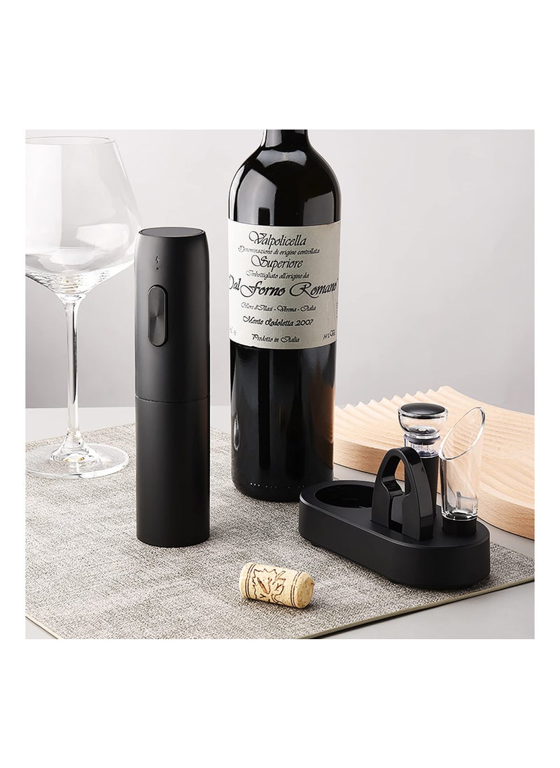 SYOSI - 6-in-1 Wine Opener Gift Box, Electric Wine Bottle Opener Set Rechargeable Automatic Bottle Opener Wine Opener with Tin Foil Cutter Automatic Bottle Opener Wine Opener with Stopper for Wine Lovers Gift - Image 1