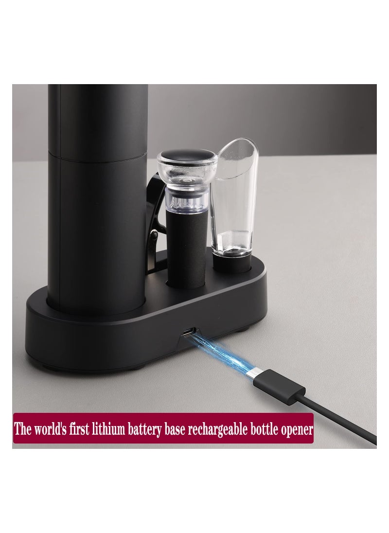 SYOSI - 6-in-1 Wine Opener Gift Box, Electric Wine Bottle Opener Set Rechargeable Automatic Bottle Opener Wine Opener with Tin Foil Cutter Automatic Bottle Opener Wine Opener with Stopper for Wine Lovers Gift - Image 1