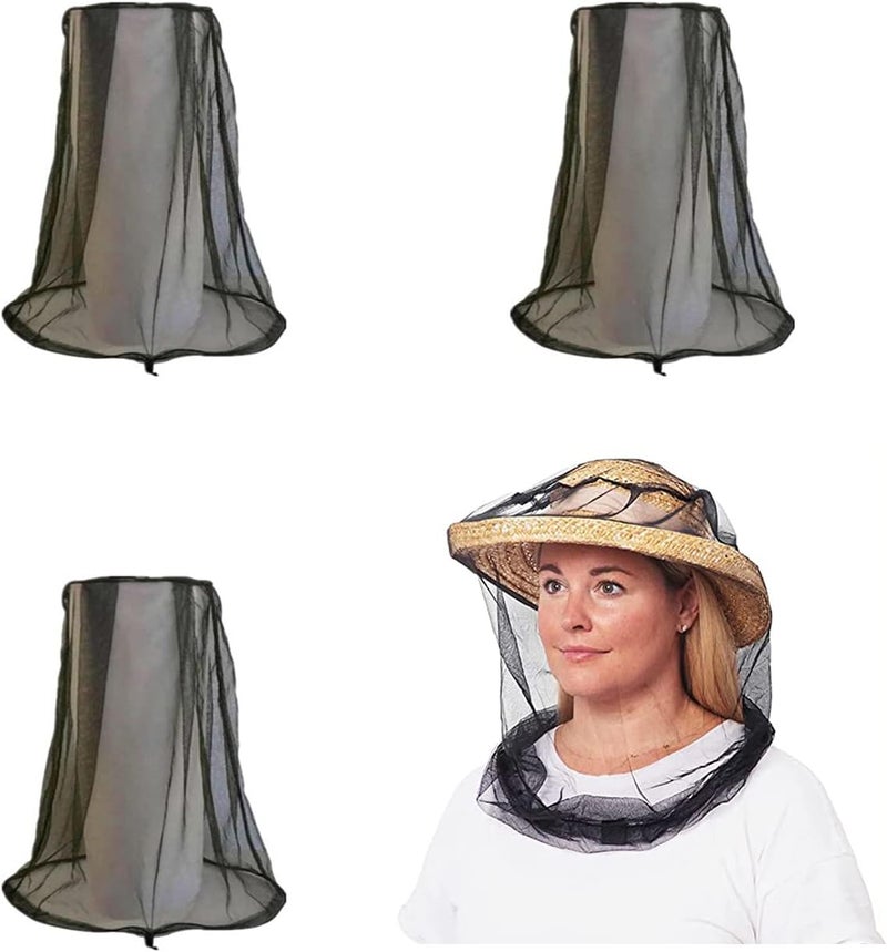 Tounlinx 4 Pcs Premium Mosquito Head Net Mesh, Extra Fine Holes, Insect Netting, Bug Face Shield, Soft Durable Fly Screen, Protection for no See um Midges Gnats, Carry Bag