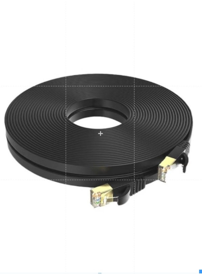 أنمي كابل إيثرنت عالي السرعة جيجابت شبكة محلية مسطحة، مع موصل RJ45 مطلي بطبق ذهبي، سلك توصيل إنترنت محمي بسرعة 10 جيجابت في الثانية بسرعة 600 ميجاهرتز للمفتاح، موجه، مودم (20 ميجاهرتز)