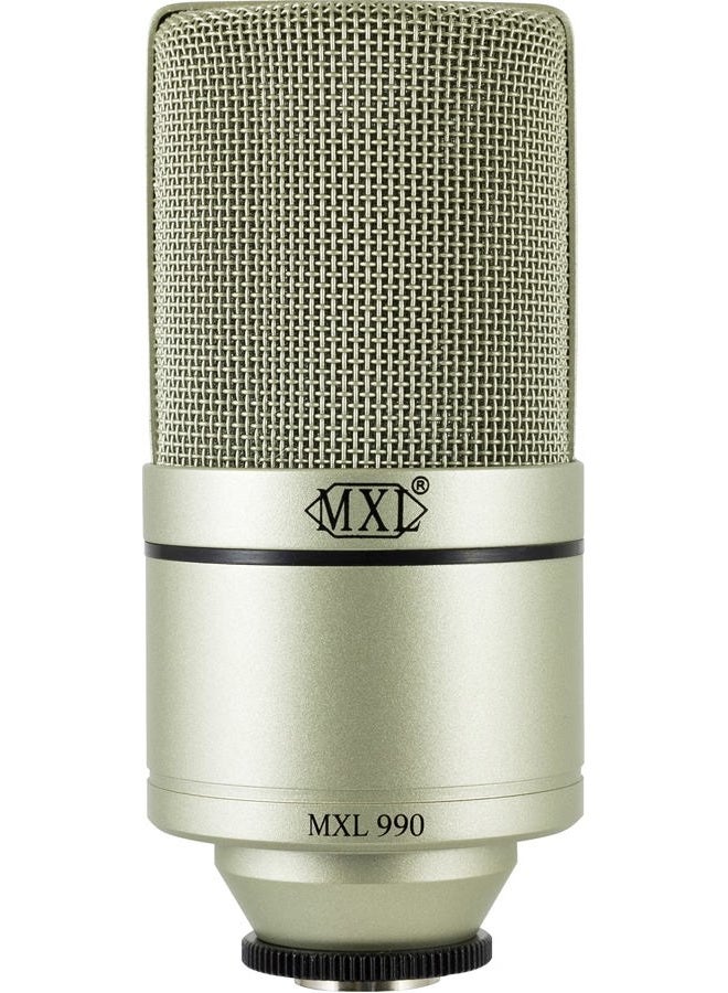 MXL 990/991 Large and Small Diaphragm Condenser Microphone Bundle Project/Home Studio Recording | XLR | Cardiod (Champagne) - Image 4