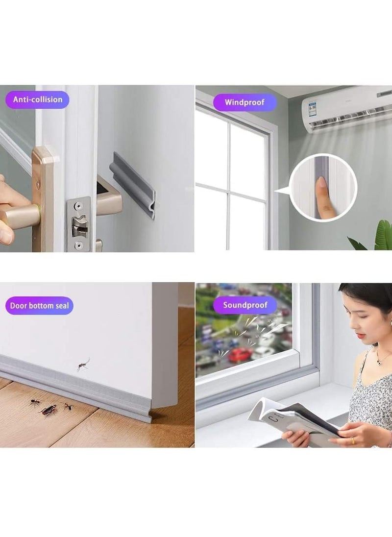 6m Self Adhesive Window Door Weather Seal Strip PU Foam Door Seal Strip Soundproof Pest Proof Windproof Dust Proof White