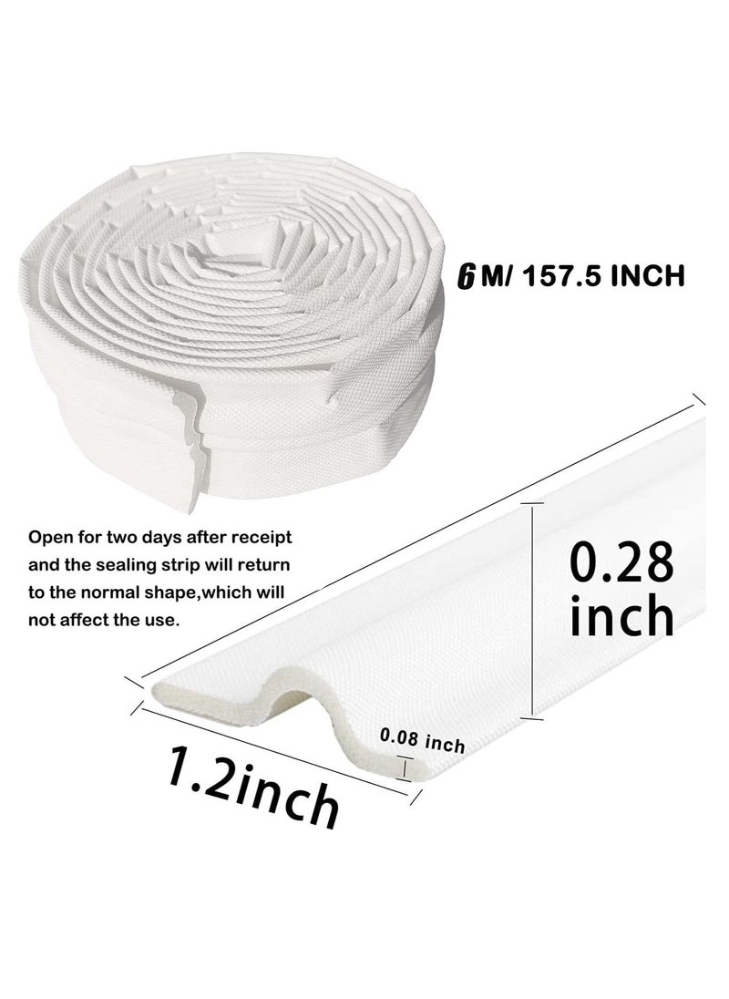 6m Self Adhesive Window Door Weather Seal Strip PU Foam Door Seal Strip Soundproof Pest Proof Windproof Dust Proof White