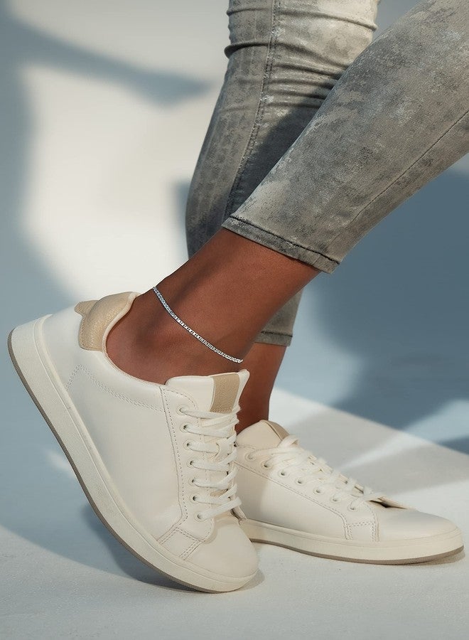 Miabella 925 Sterling Silver Italian 3mm, 4mm Solid Diamond-Cut Mariner Link Chain Anklet Ankle Bracelet for Women, Made in Italy (Width 3mm, Length 9 Inches) - Image 4