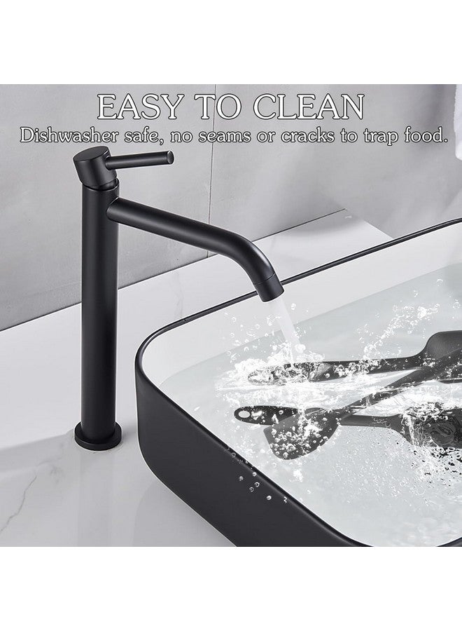 Baskety مجموعة ملعقات سيليكون باسكتي - مجموعة 6 قطع ملعقات سيليكون غير لاصقة مع نواة من الفولاذ المقاوم للصدأ - مجموعة أدوات مطبخ ملعقة مقاومة للحرارة للطهي، الخبز والخلط (أسود) - Image 5