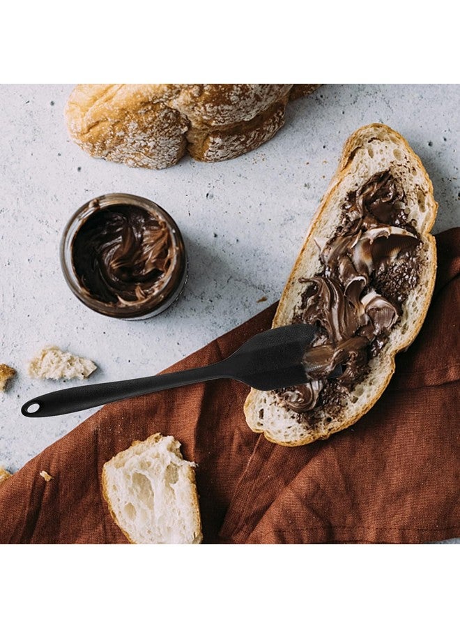 Baskety مجموعة ملعقات سيليكون باسكتي - مجموعة 6 قطع ملعقات سيليكون غير لاصقة مع نواة من الفولاذ المقاوم للصدأ - مجموعة أدوات مطبخ ملعقة مقاومة للحرارة للطهي، الخبز والخلط (أسود) - Image 4