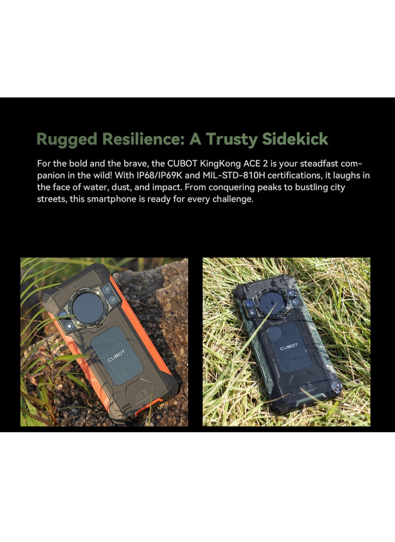 Cubot - KingKong ACE 2 Built Tough, Ready to Rough 6.56" 2K Display Up to 16GB RAM + 128 ROM 5100mAh battery 48MP Camera Triple Rear Cameras Waterproof  NFC  Dual Flashlight Finger-scanner - Image 1