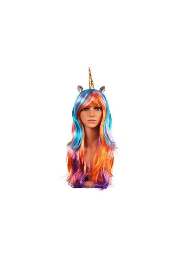 NIBEMINENT Assortment of Unicorn Wigs And Headpieces-Straight Multi Color