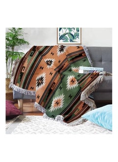 Y&D Throw Blanket Southwest Blankets with Tassels, Cozy Reversible Southwestern Navajo Multi-Function for Couch Chair Sofa Bed Outdoor Travel 63 x 51 Inches  - Image 1