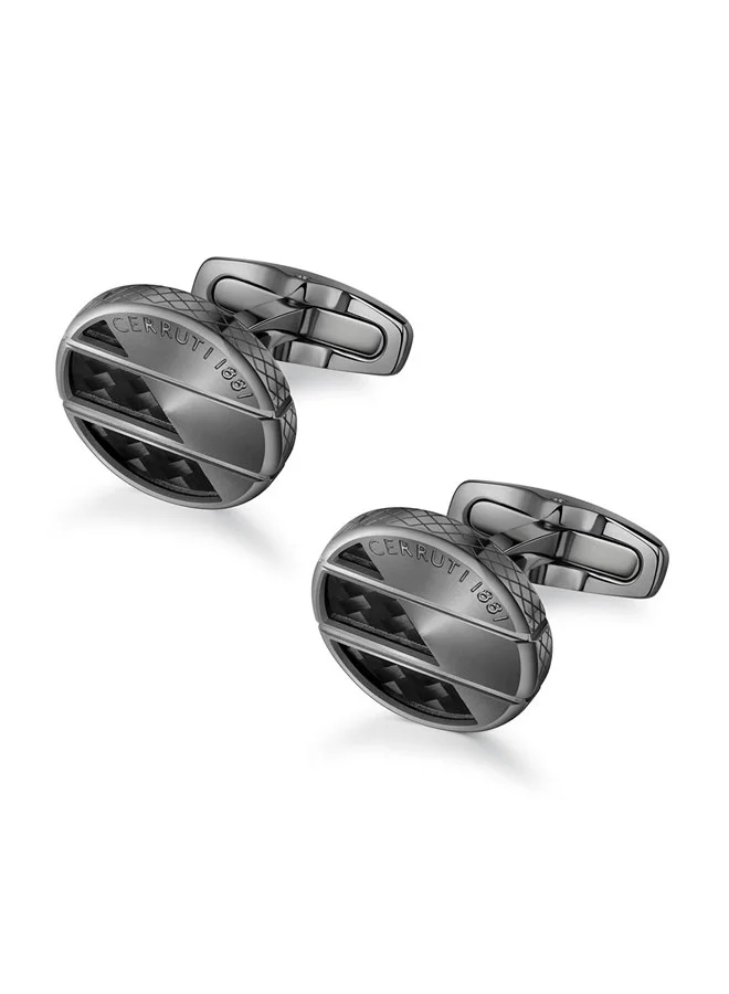 CERRUTI 1881 Halves.2 Black Men's Cufflink â€“ Timeless and Elegant Design