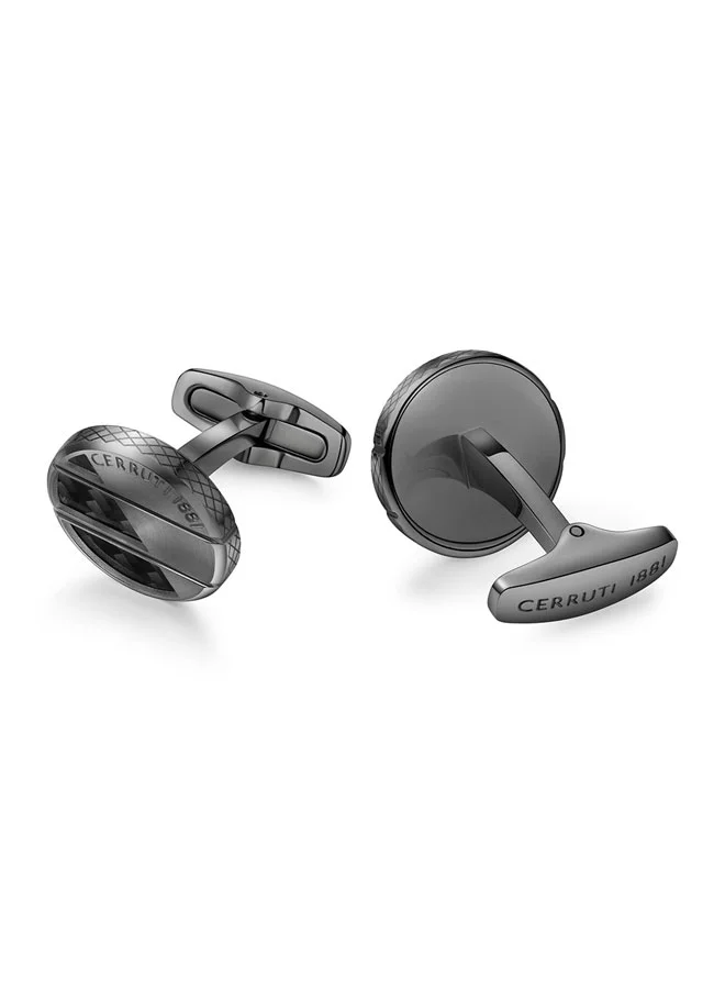 CERRUTI 1881 Halves.2 Black Men's Cufflink â€“ Timeless and Elegant Design