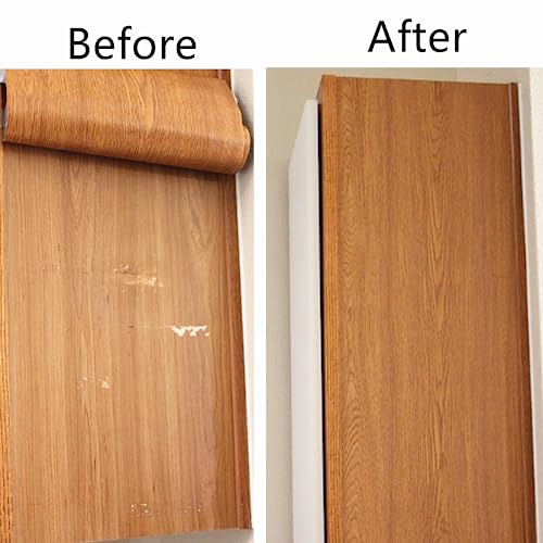 UPREDO Brown Wood Grain Adhesive Paper Wall Paper Vinyl Funitures Dresser Drawer Cabinet Sticker 158X197inch164ft Brown - Image 3