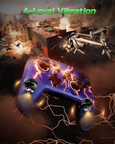 VOYEE Switch Controllers Compatible with Switch 2/Lite/OLED/PC Windows, 1000mAh Programmable RGB Lightning LED, Wireless Pro Controller with One Key Pairing/Wake Up/Turbo/Vibration - Image 4
