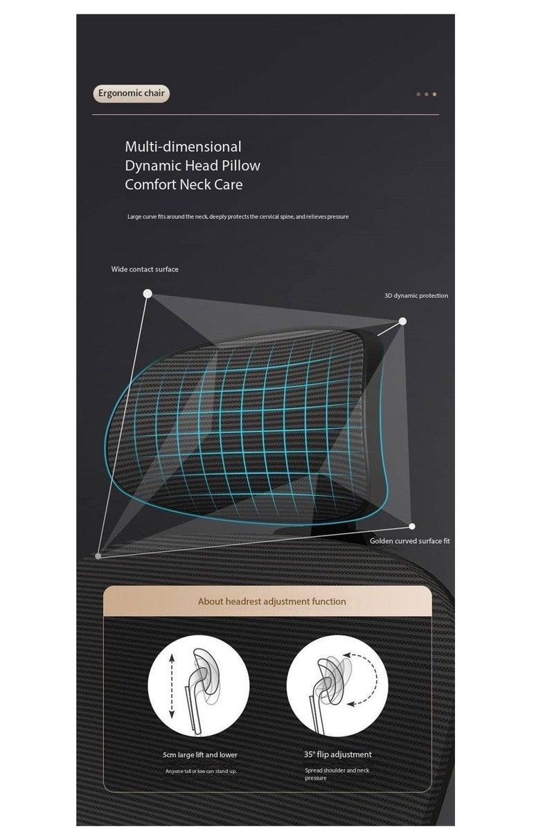 Office Chair Computer Chair Desk Chair with Support Backrest Headrest and Armrest for Home Office（MS-D1-White） - Image 3