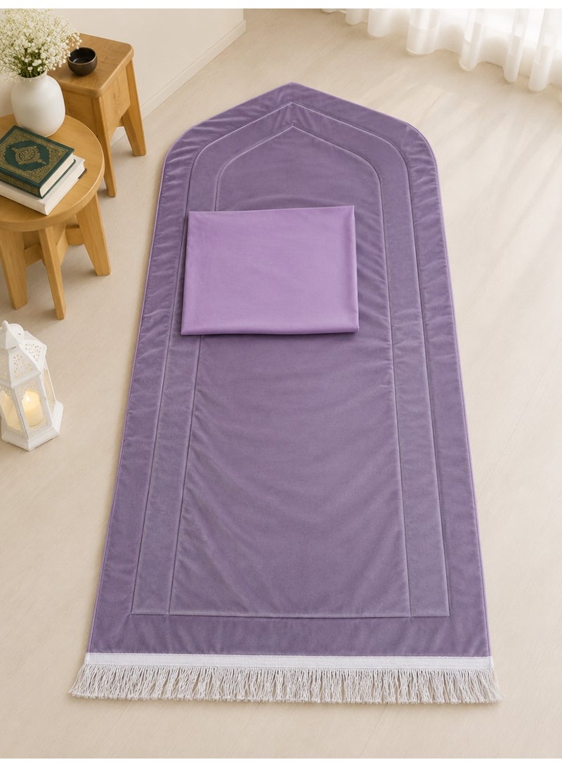 Ramadan Gifting Package Padded prayer rug set with open prayer sheet - Image 1